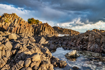 伊豆　爪木崎俵磯の夕方