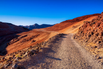 road in rock desert
