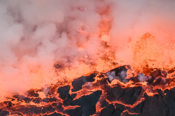 Active volcano lava fire