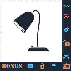 Reading lamp icon flat