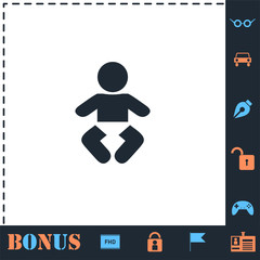 Baby icon flat