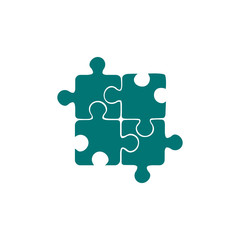Best blue puzzle icon. Vector illustration