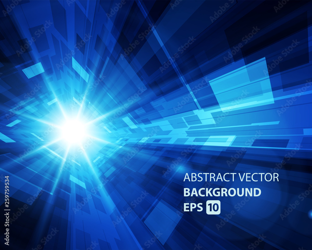 Wall mural abstract background virtual reality 3d space grid effect.
