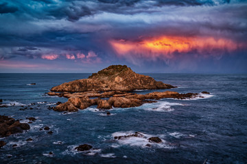 爪木崎の燃えるような雲