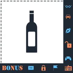 Wine Bottle icon flat