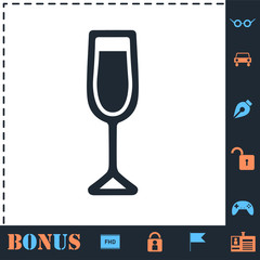 Wine Glass icon flat