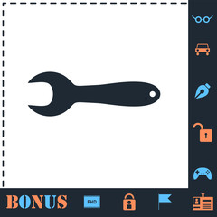 Wrench icon flat