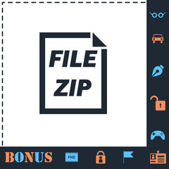 ZIP File icon flat