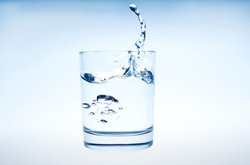 water splashing from glass isolated on white background