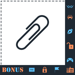 Paper clip icon flat