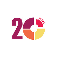 20 Year Anniversary Vector Template Design Illustration