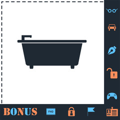 Bathtub icon flat