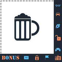 Beer icon flat
