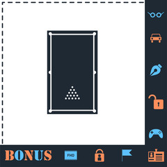 Billiards icon flat