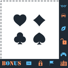 Card suit icon flat