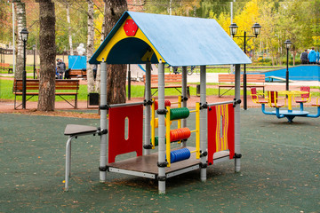 Children's toy house on the Playground for fun and runaways