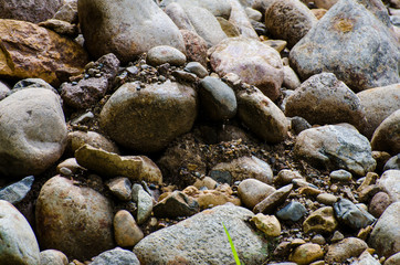 Pile of stones and rocks for construction