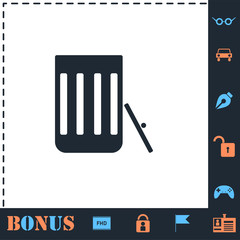 Trash can icon flat