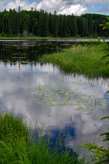 Tranquil landscape scene at Hickey Lake at Duck Mountain Provincial Park