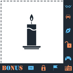 Candle icon flat