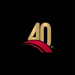 40 Year Anniversary Vector Template Design Illustration