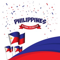 Philippines National Celebration Poster Vector Template Design Illustration