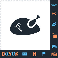 Chicken icon flat