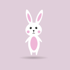 Cute bunny on a white background