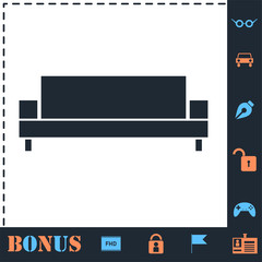 Sofa icon flat