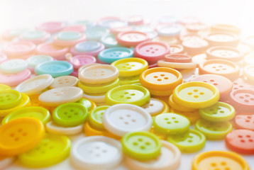 A lot of Colorful Sewing buttons. Bright background