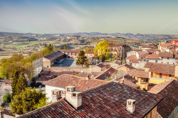 Fototapeta premium Vignale Monferrato panorama. Color image