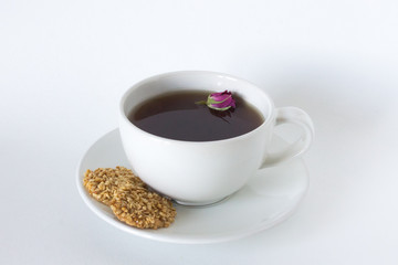 cup of tea with traditional arabic cookies. Barazik Ma&rsquo;amol, GHRAYBEH