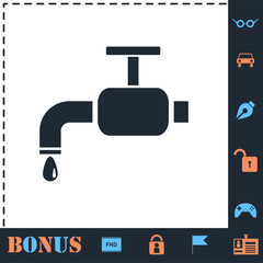 Fototapeta premium Faucet icon flat