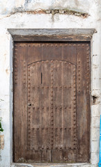 Old wooden door in old city of Rabat