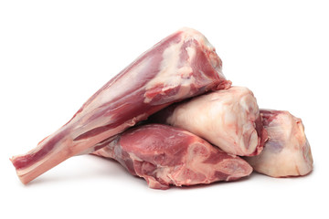 Fresh raw meat of leg young lamb