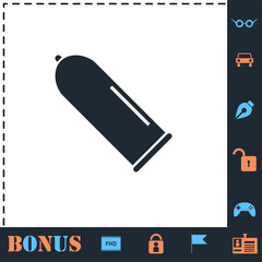 Condom icon flat