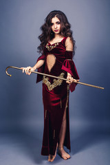 beautiful young girl dancing with a cane belly dance saidi.