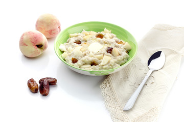 Oatmeal porridge in a plate