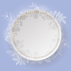 circle copy space paper cut background,on blue background