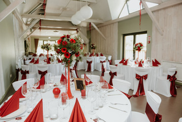 reception table setting at the wedding reception