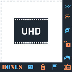 TV Ultra HD icon flat
