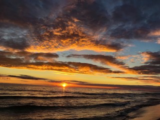Fototapeta premium Sunset over Lake Michigan 