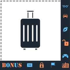 Suitcase icon flat