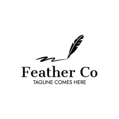 feather logo inspiration vector template