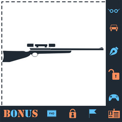 Sniper Rifle icon flat