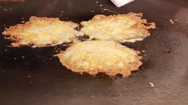 boild crispy thai food on hot pan