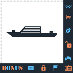 Warship icon flat