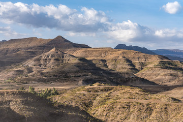 Landscape between Gheralta and Lalibela in Tigray, Ethiopia, Africa