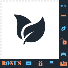 Leaves icon flat