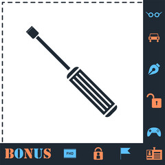 Screwdriver icon flat
